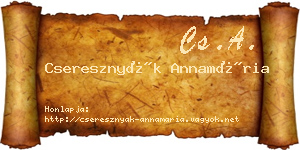 Cseresznyák Annamária névjegykártya