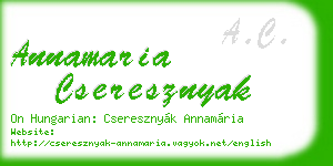 annamaria cseresznyak business card