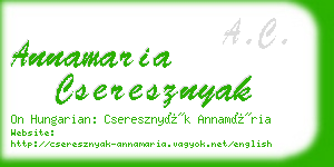 annamaria cseresznyak business card